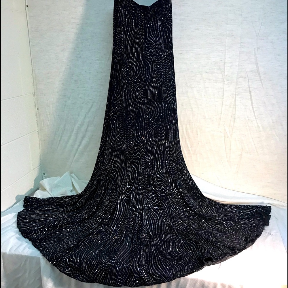 Formal black with gold & silver sparkle in size 2